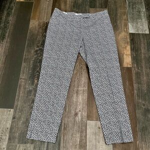 Peserico Stretch Trouser Women's White & Navy sz 48/ US 12.